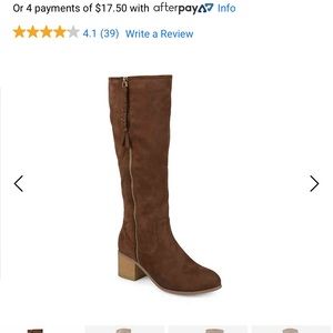 Journee Collection size 6 suede boots dark Brown